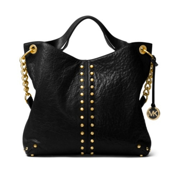 Michael Kors Astor black satchel with gold studs - Picture 1 of 10
